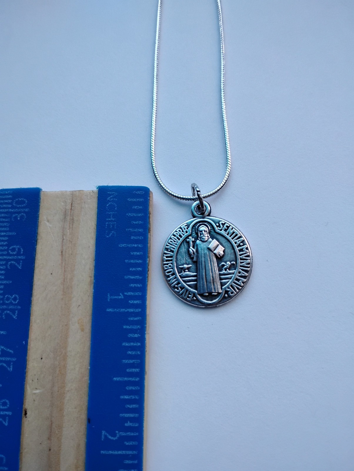 St Benedict Protection Medal Pendant 925 Sterling silver Necklace prayer card