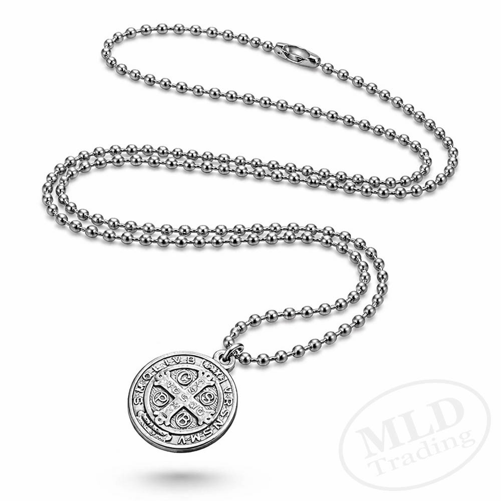 Saint St Benedict Medal Necklace – Made in Italy – Catholic Protection Pendant