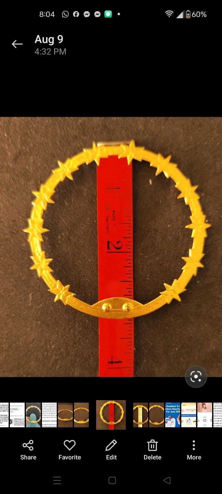 Set Of 2 Pieces Metal Crown 2 cms at base and Metal Halo 8 cms Diameter