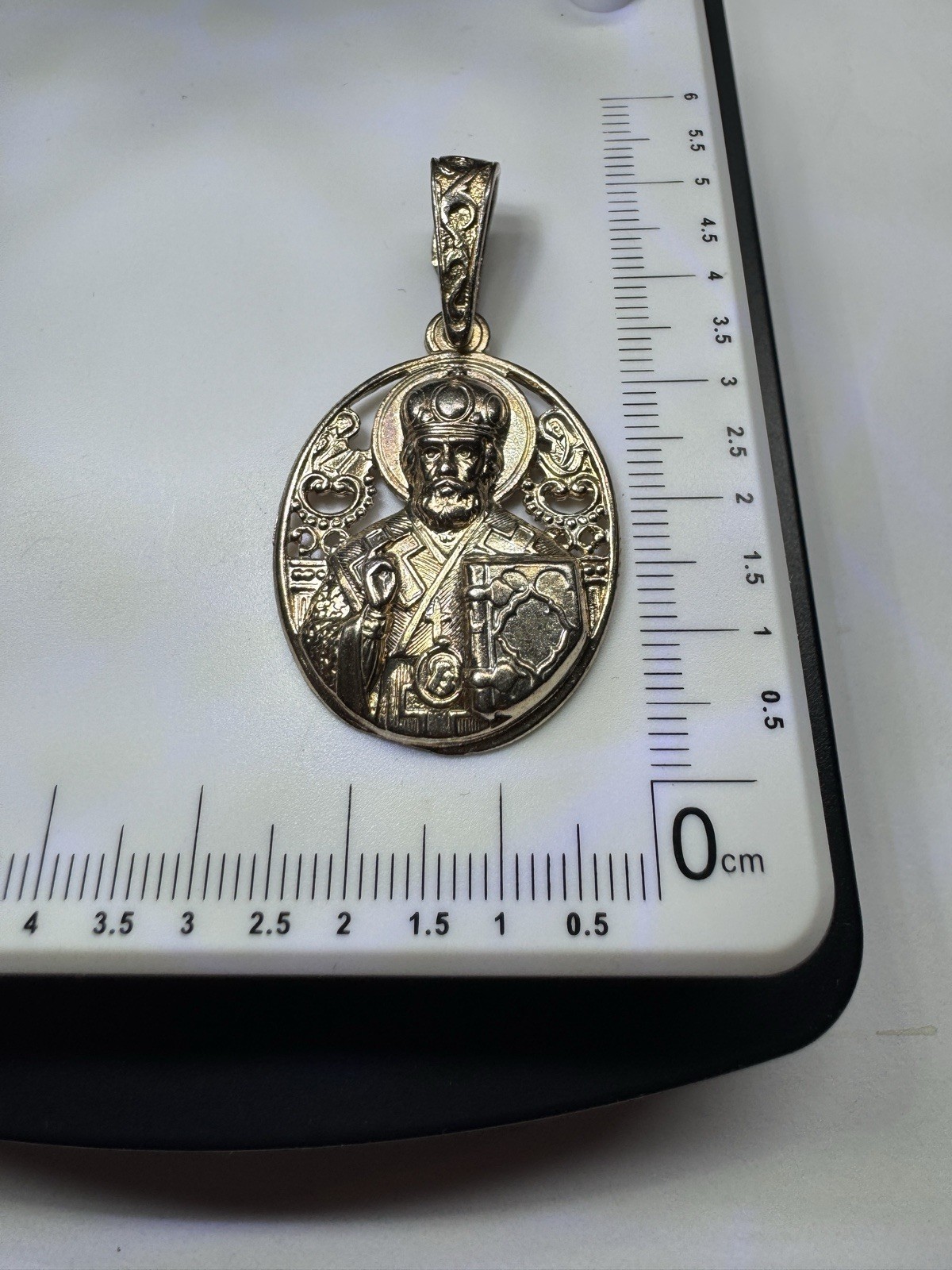 St Nicholas Orthodox Silver Pendant Icon Medal Christian Amulet 925 6.2g