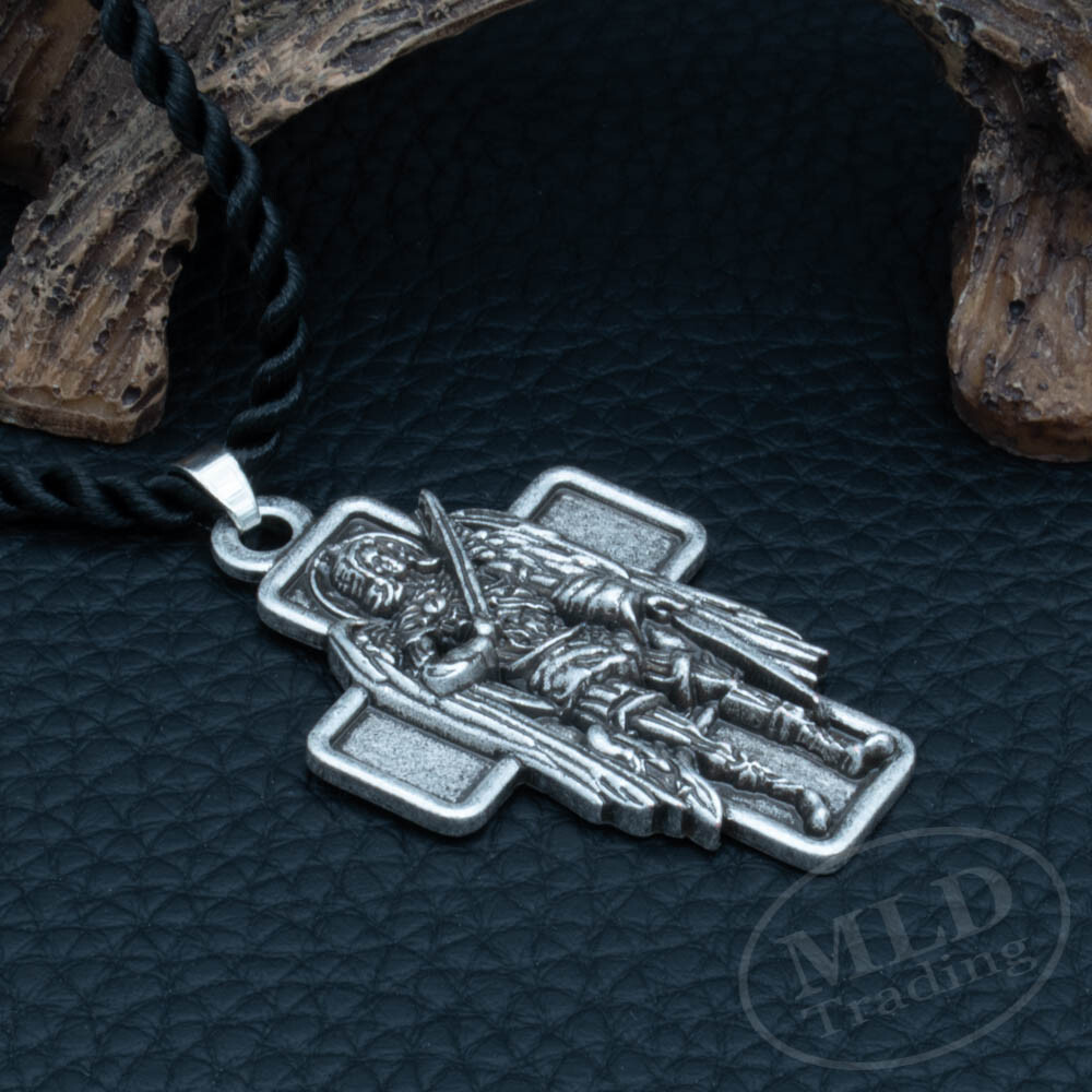 Archangel Patron Saint St Michael Battle Cross Pendant Necklace For Protection