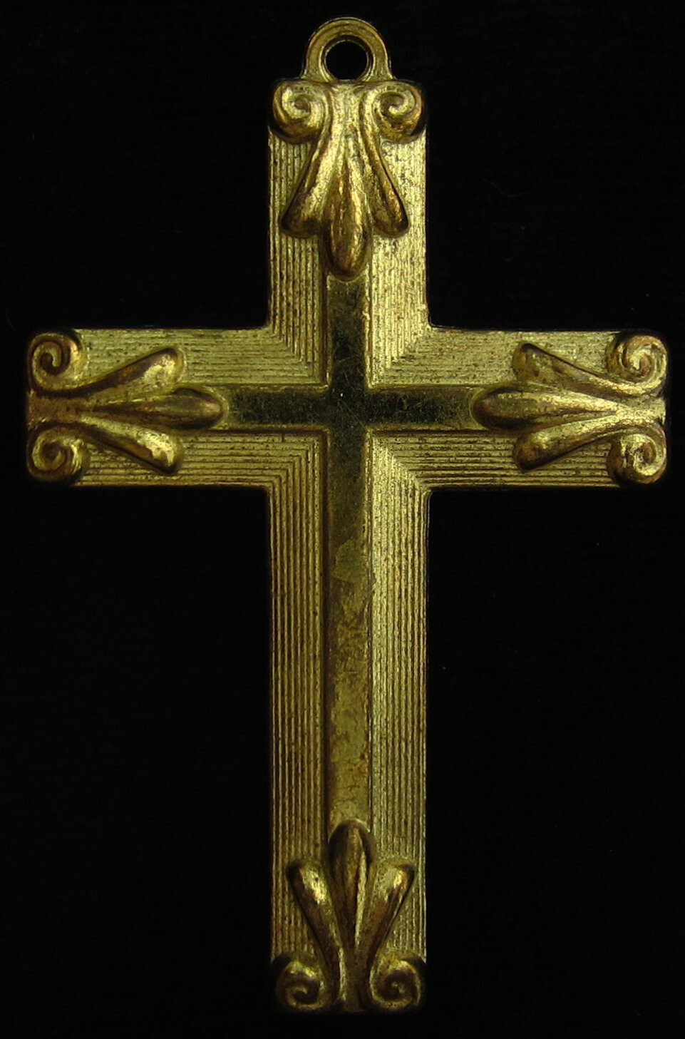 Vintage Cross Medal Pendant Gold Tone Jesus Religious Holy Catholic