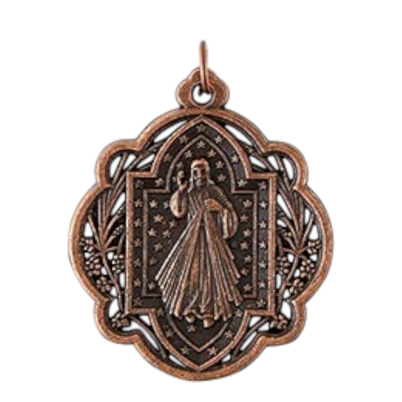 Vintage Divine Mercy Medal, Jesus I Trust in You, Double-Sided Zinc Alloy
