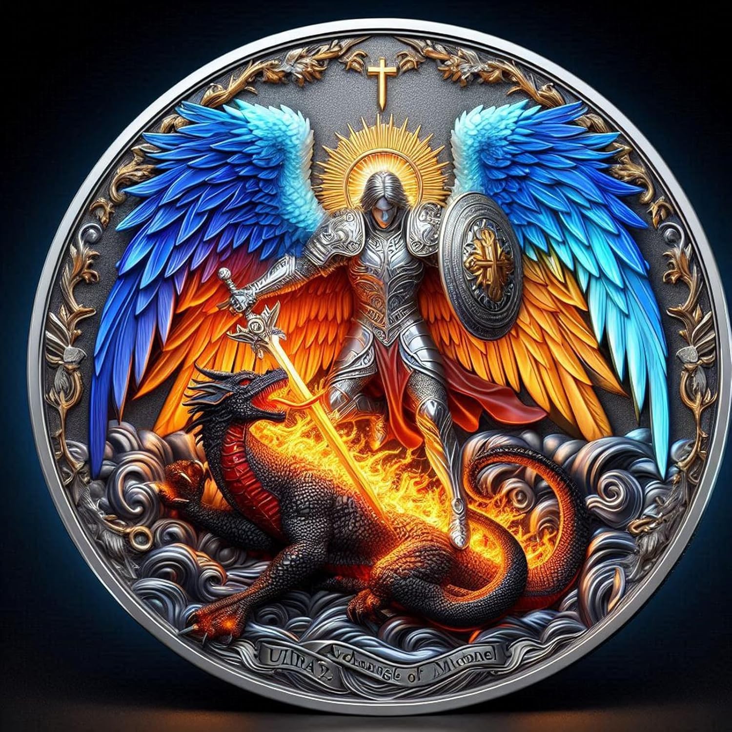 The Archangel Michael Watches Over Us Challenge Coin – Psalm 91:10-11Protection