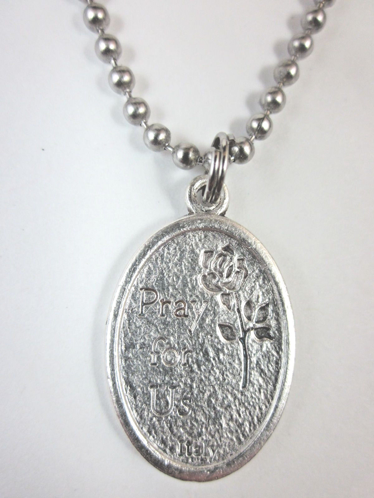 St Anne Medal Italy Necklace 24″ Ball Chain w Gift Box & Prayer Card