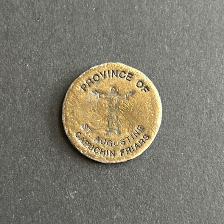 Vintage Religious Christian Love Ones Are Remembered Cross Coin Gold Tone 1”