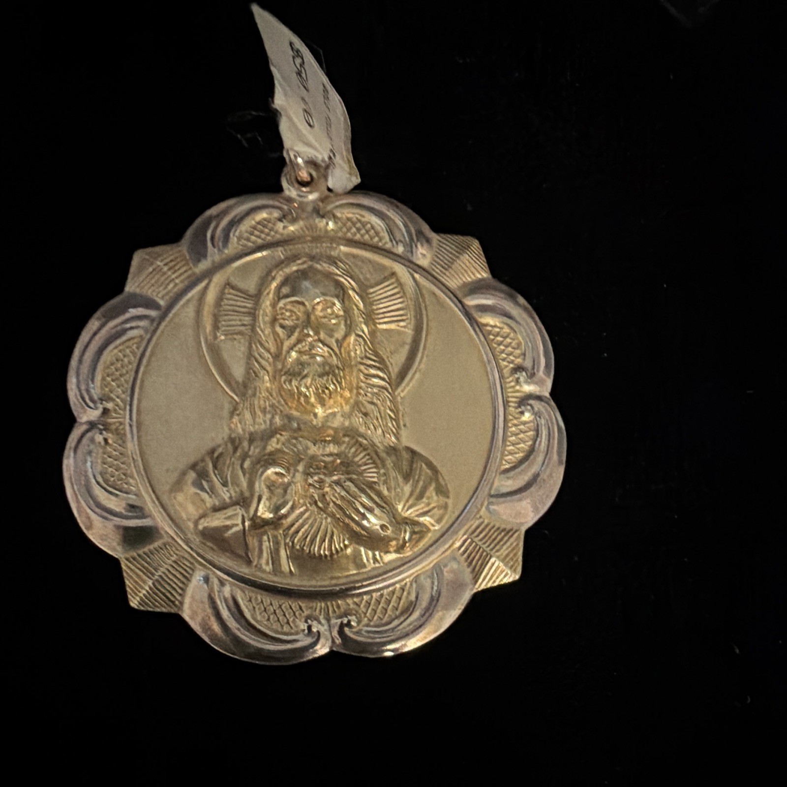 Gold Filled Christian Medal Pendant Virgin Mary & Jesus with Lamb – Christianity