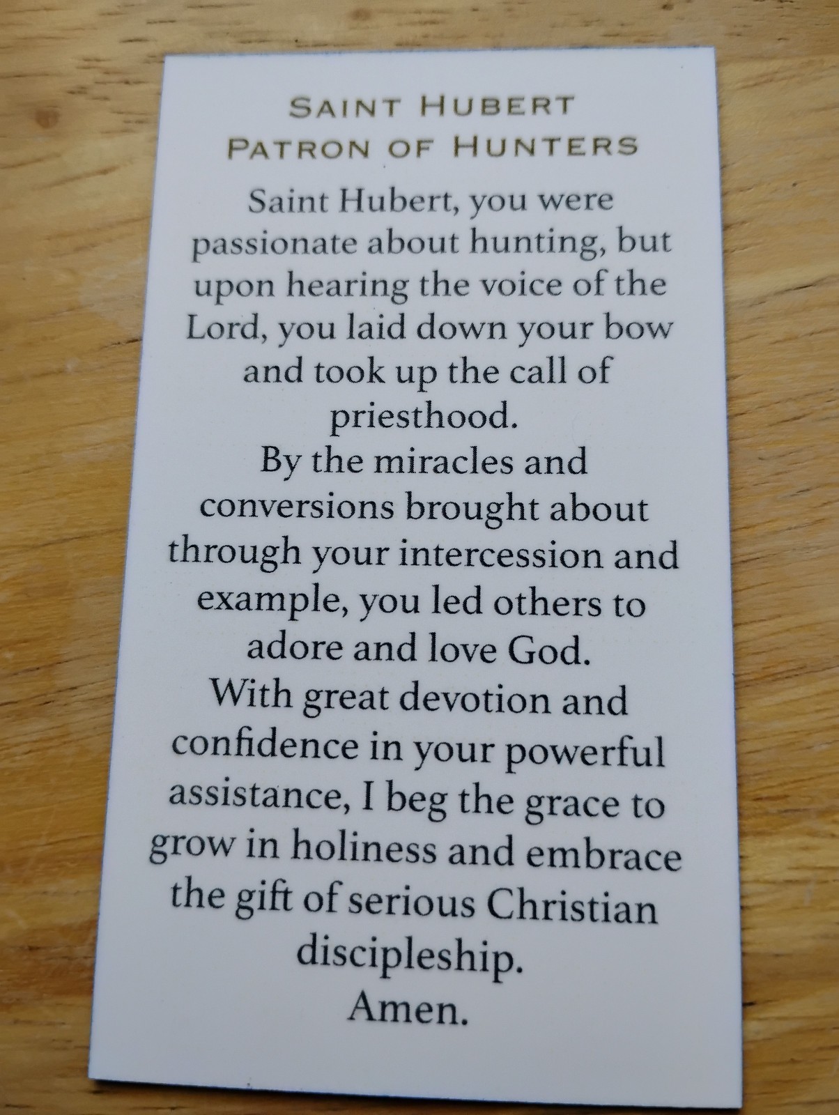 St Hubert Medal Italy 925 sterling silver necklace prayer card Patron of Hunters