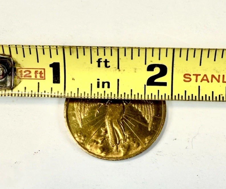Guardian Angel Coin – Gold Toned Good Luck