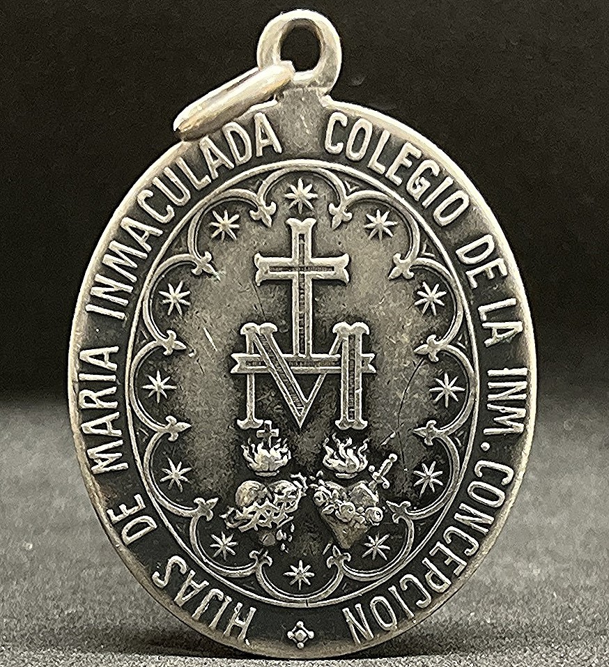 Spain 1900 antique exquisite Miraculous Virgin & Cherubs silver 900 17 grams OMG