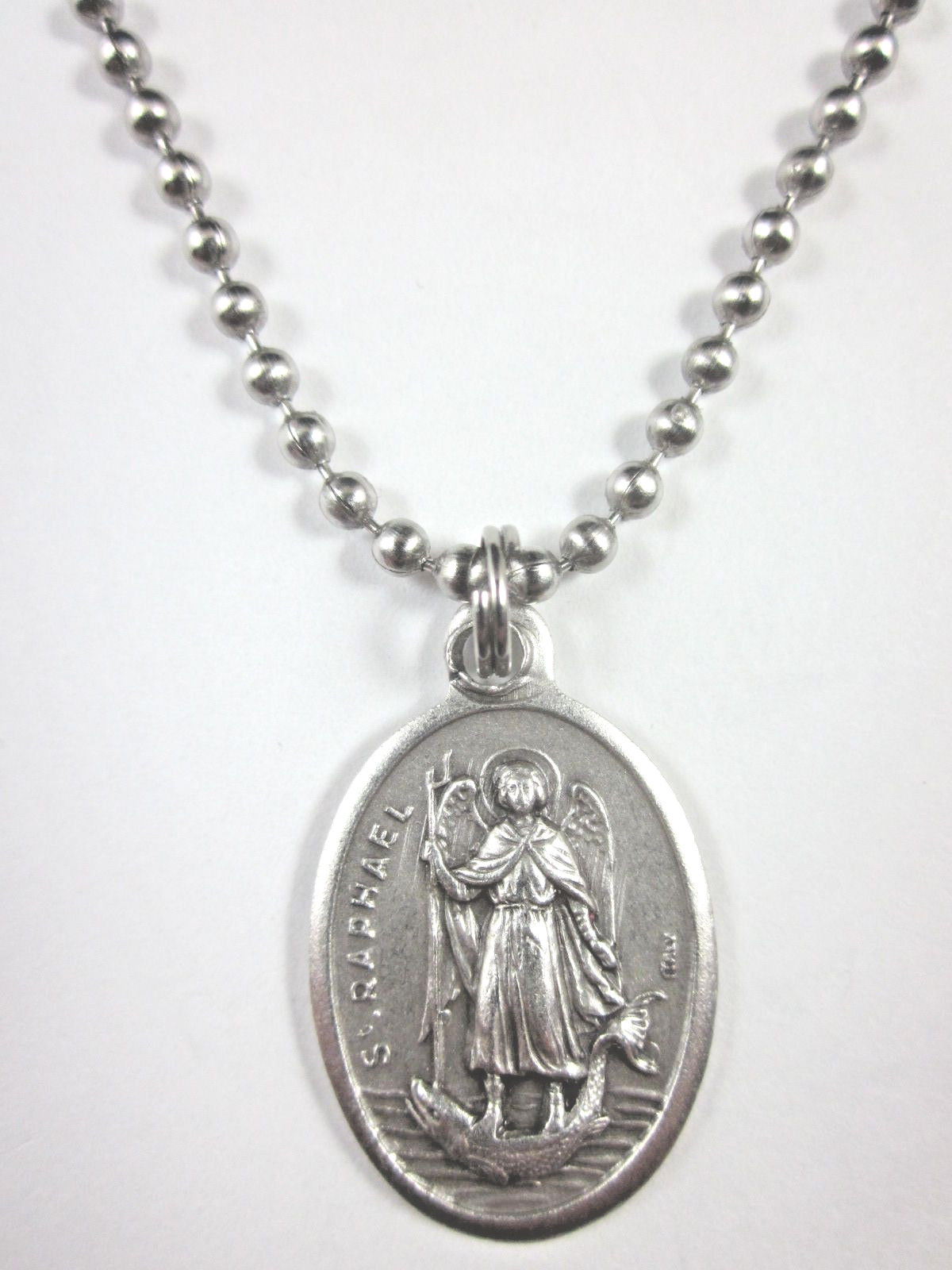 St Raphael the Archangel Medal Pendant 24″ Ball Chain Gift Box & Prayer Card