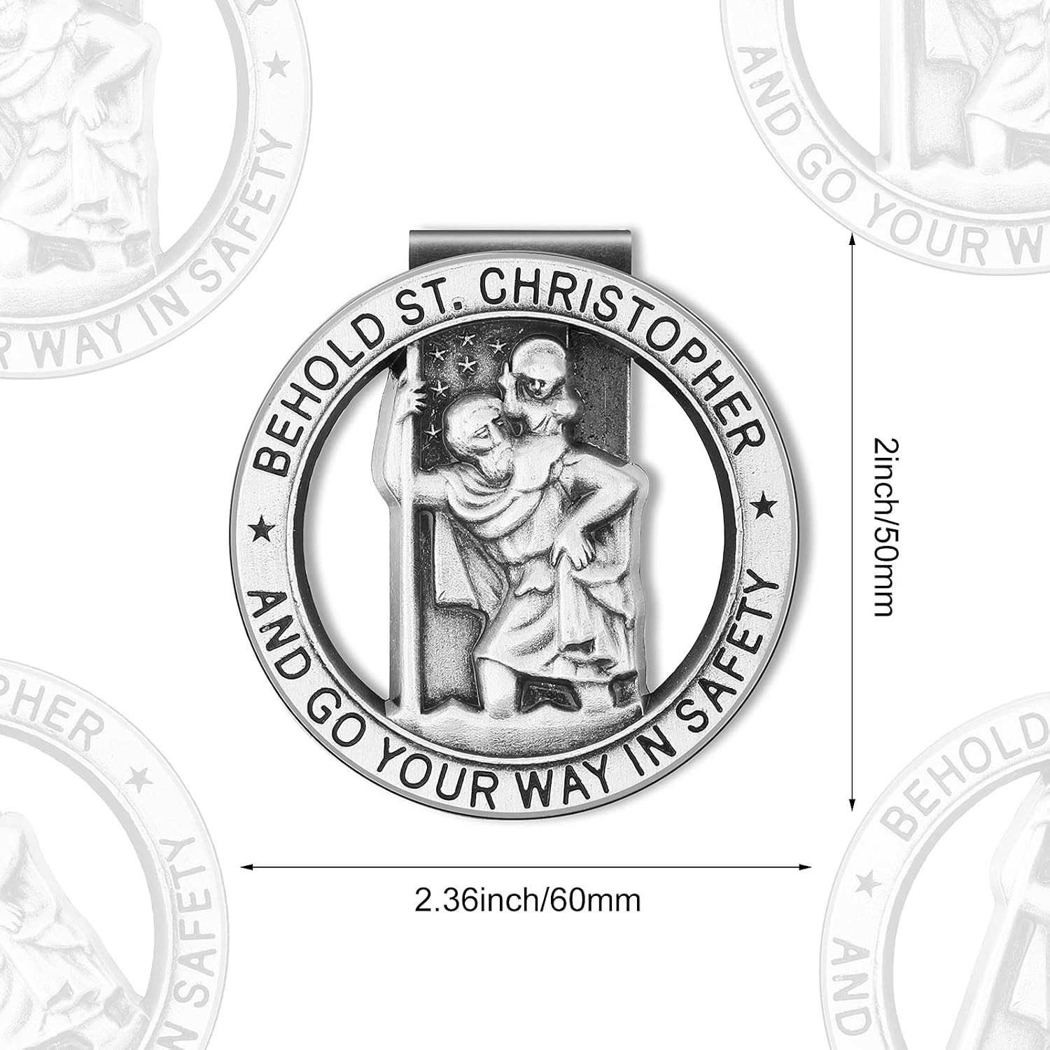 2 Pieces St Christopher Medal for Car, Our Lady of The Highway for Car Round …
