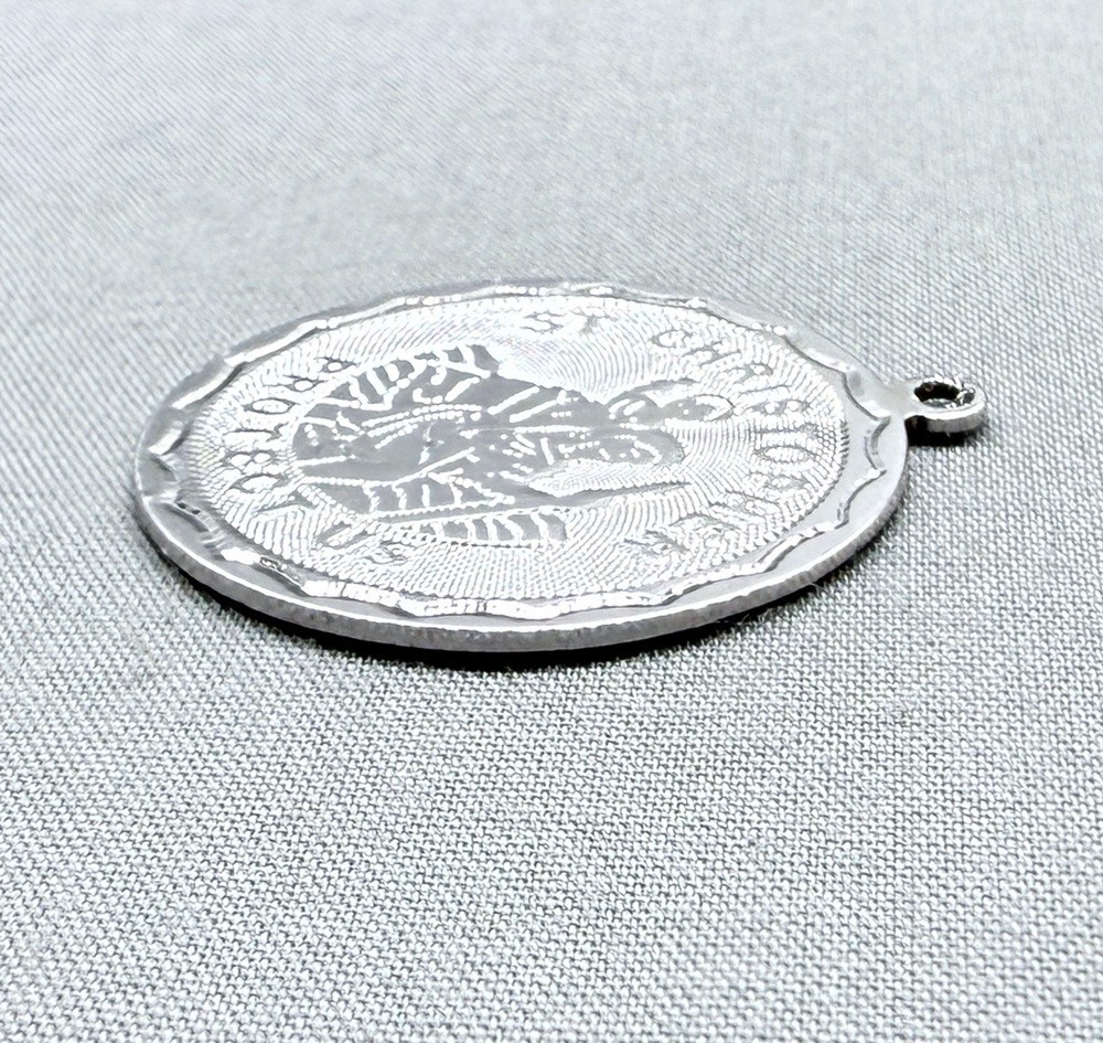 Vintage Sterling Silver St Christopher Medal Pendant Disc 1″
