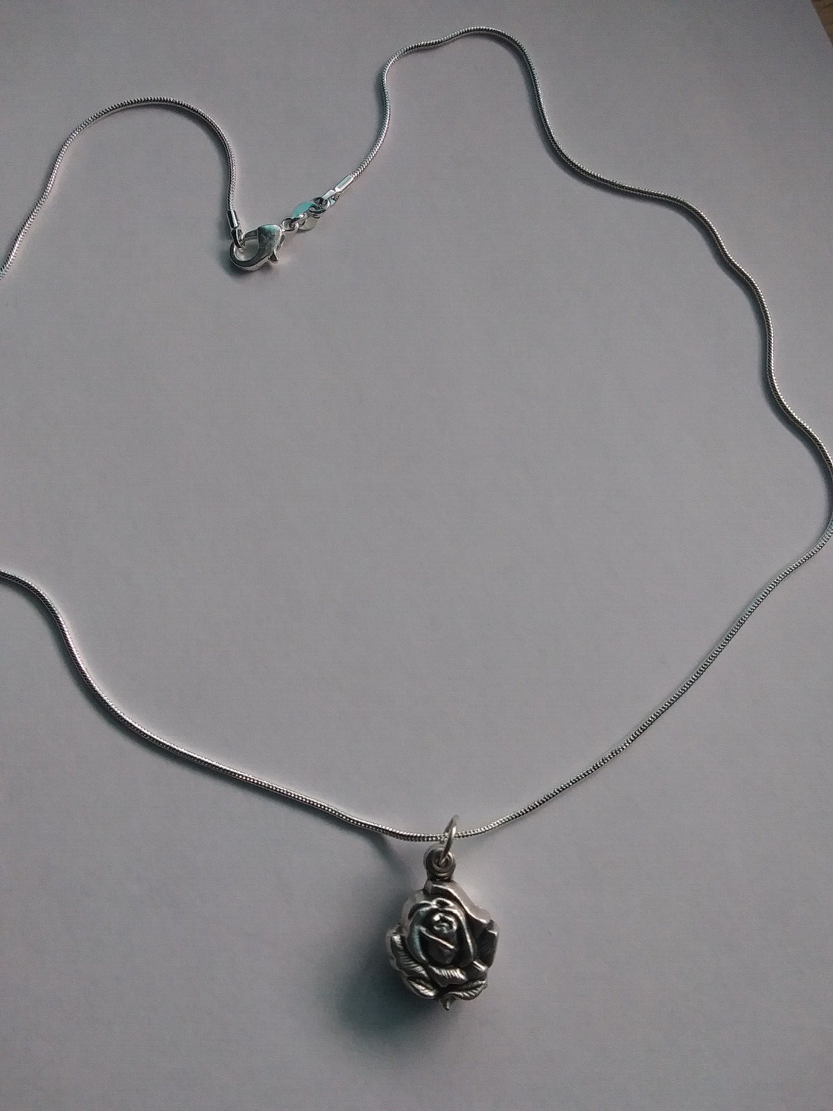 Miraculous Medal ROSE LOCKET Italy 925 Sterling Silver Chain Necklace QUALITY