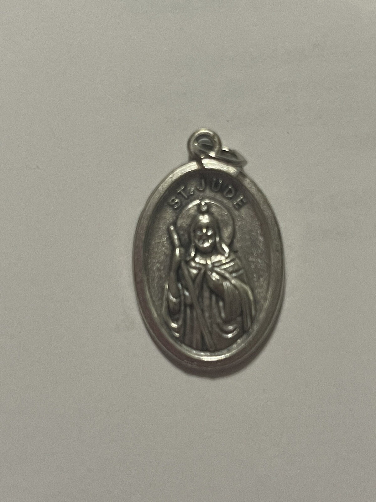 Silver Toned Base Catholic Saint St Jude the Apostle Medal Pendant, 1 Inch