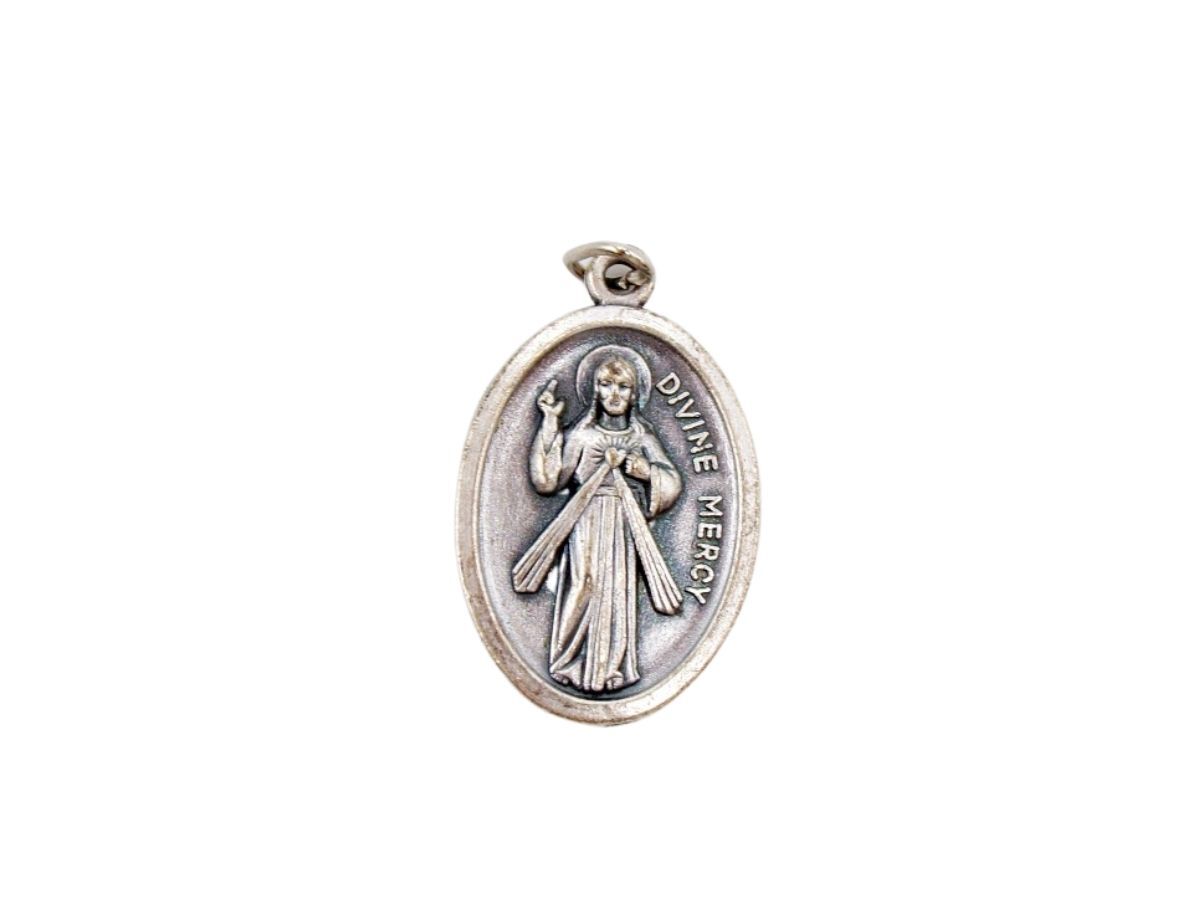 Divine Mercy St Faustina Lot of 4 Two Sided Pendant Medals for Rosary or Jewelry