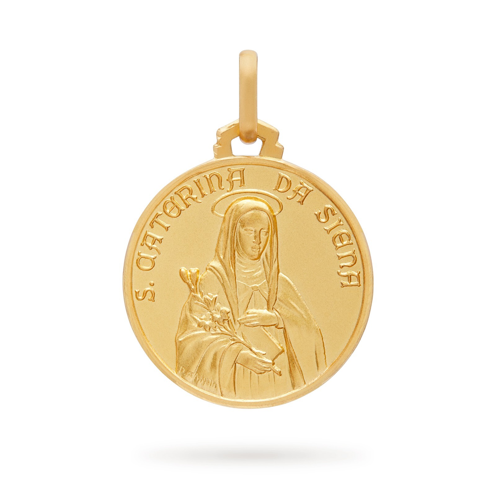 18k Gold Medal St Saint Catherine of Siena Pendant Religious Vatican By the Pope