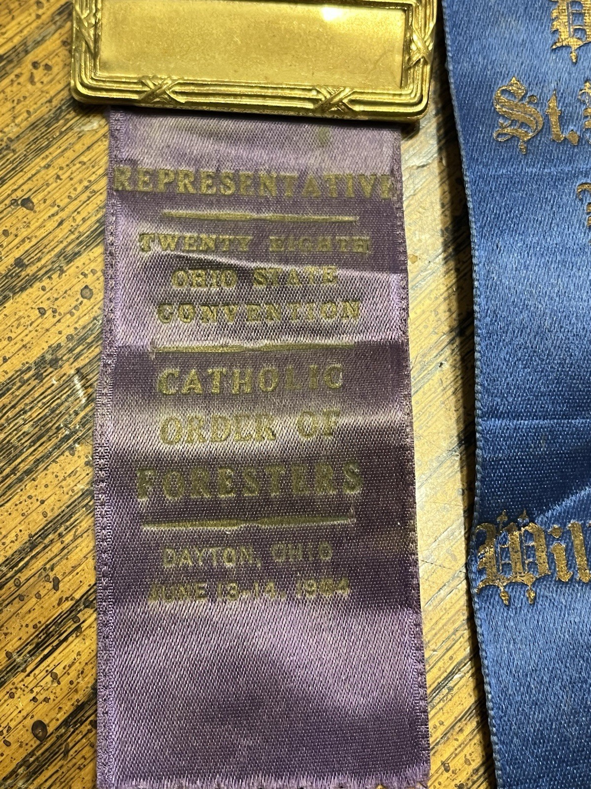 Vintage 1950s-60s Lot Of 2 Faternal Catholic Church Ribbons
