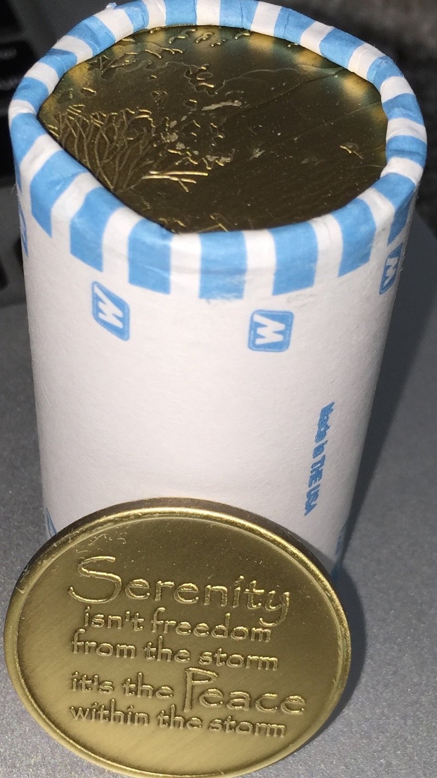 Bulk Lot of 25 Serenity Lake Peace Within The Storm Bronze Medallions Chip Wh…