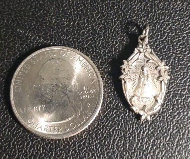 2.4 Gram Vintage Infant Of Prague Medal Sterling Silver 925 Religious Holy Charm
