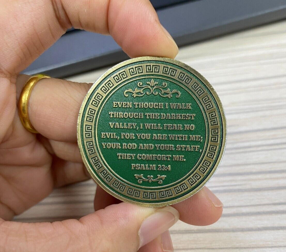 10pcs Christian Challenge Coin The Lord is My Shepherd Psalm 23:4 Verse Coin Set