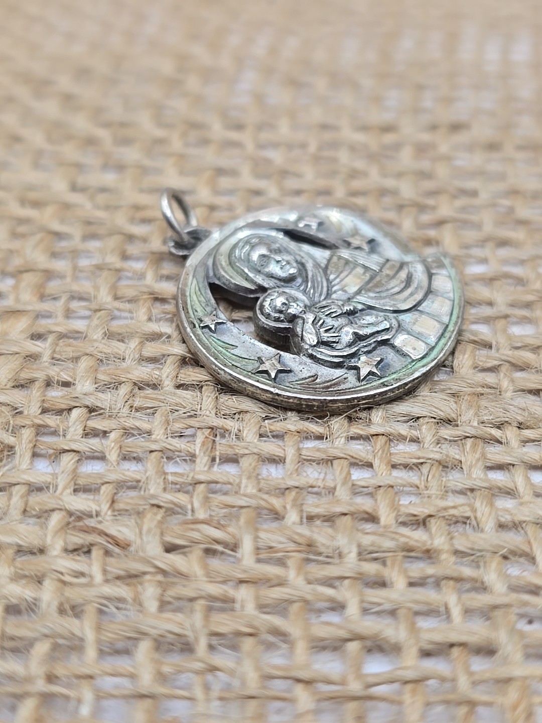 Sterling Silver Our Lady Of Perpetual Help Medal Charm Pendant 5.6G 1″ A.G. Inc