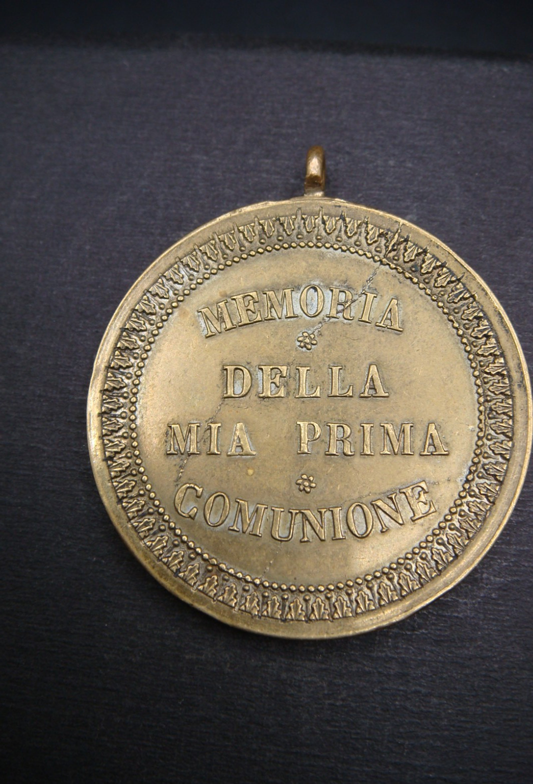 Rare Antique Italian First Holy Communion Commemorative Medal St. Aloysius