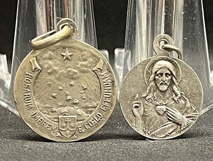By Lasserre France antique lot 2 St Therese of Jesus, Mount Carmel, Sacred Heart