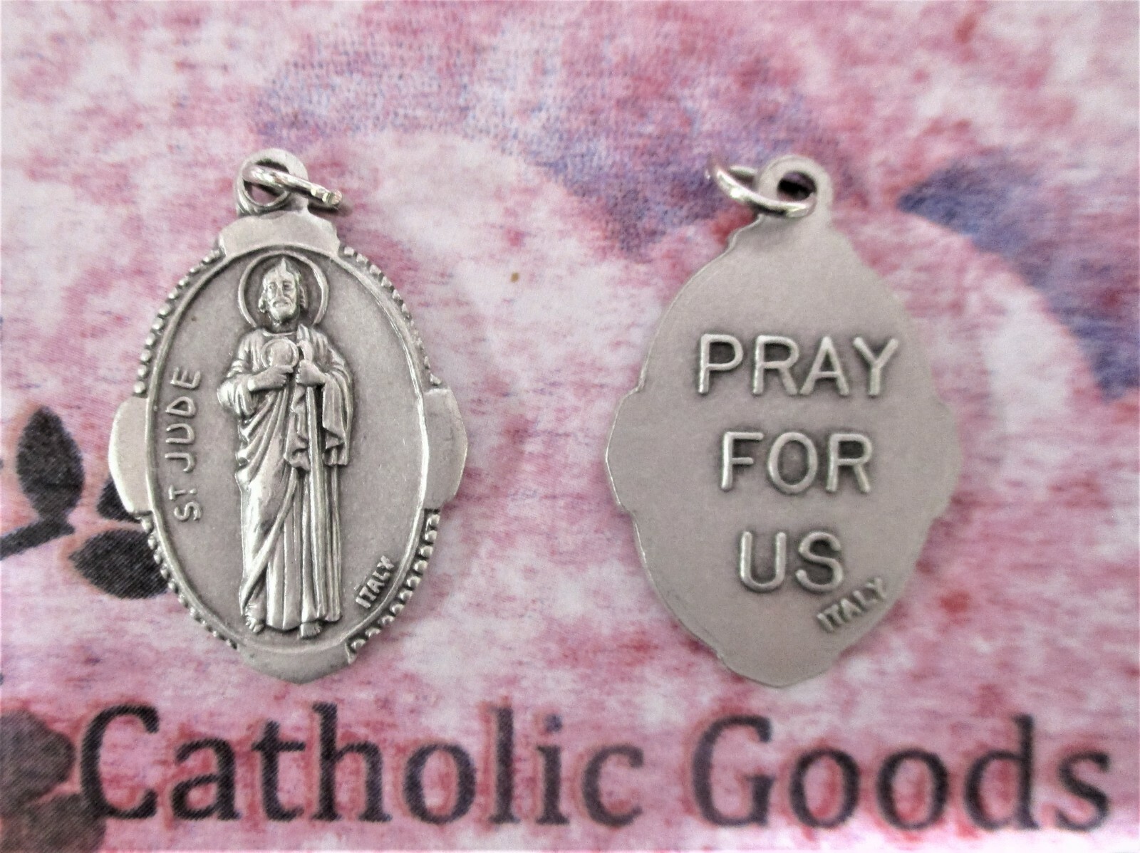 Saint Jude – Pray for Us – Ox Silver Tone Italian 1″ Medal OX41JU