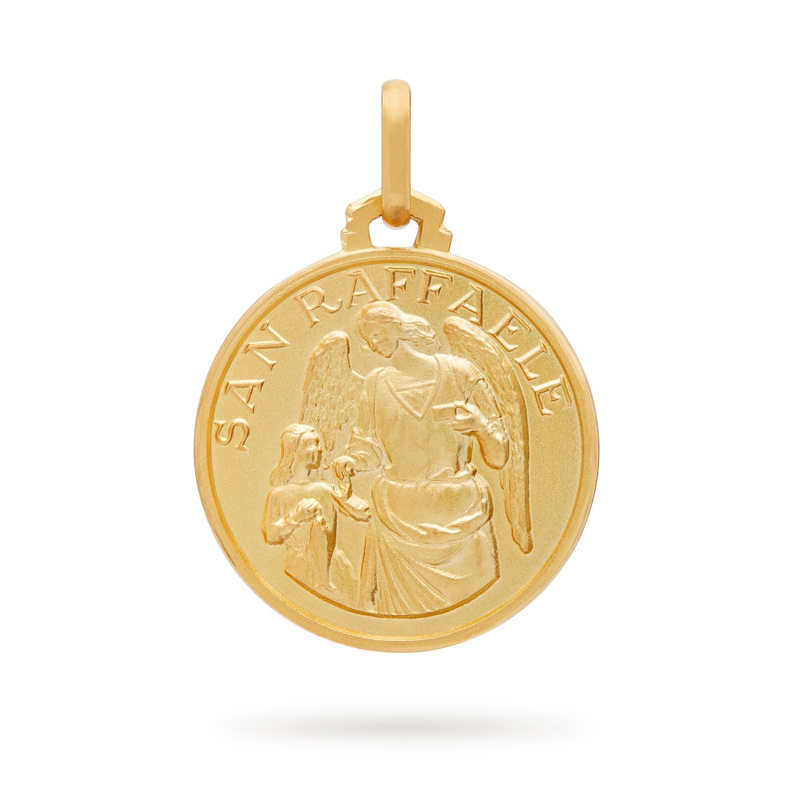 St Saint Raphael the Archangel 18k Gold Medal Pendant Religious Blessed By Pope