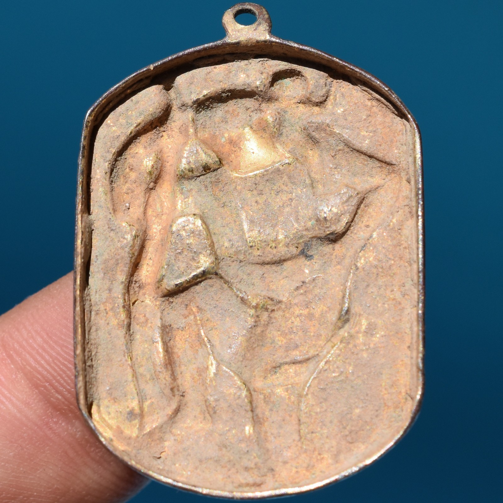 VINTAGE ST CHRISTOPHER RELIGIOUS MEDAL OLD SPANISH MEDALLION