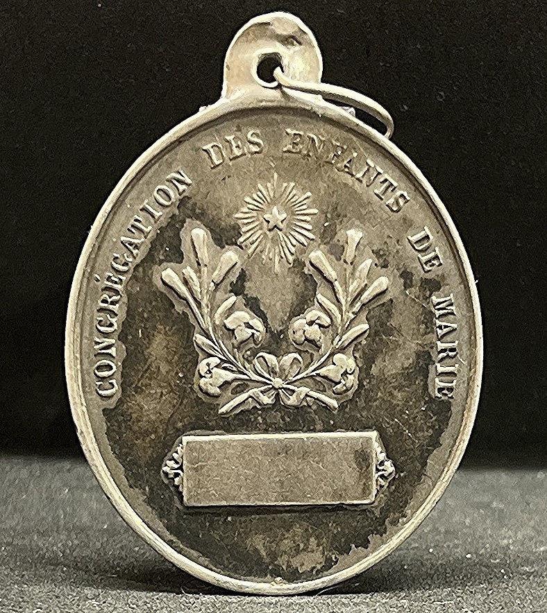 France 1900´ Miraculous Virgin Mary Monstra te esse Matrem Daughters Mary silver