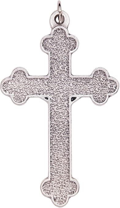 Needzo Holy Trinity Cross Pendants – Silver, Italy Made, 2.25″, 2 Pack