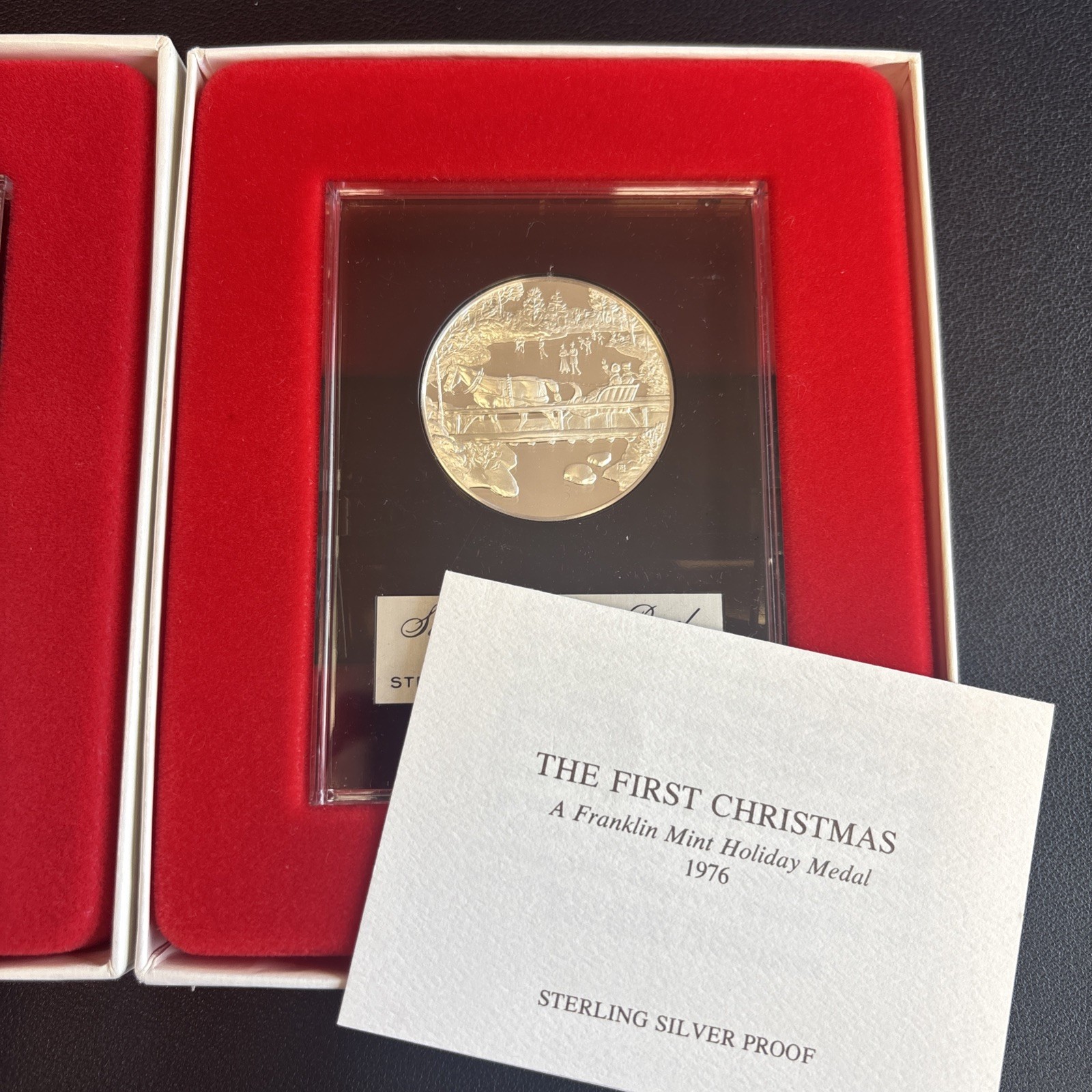 2 Franklin Mint Sterling Silver Proof WINTER MAGIC & The First Christmas