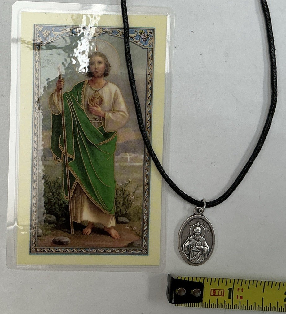 Medal Saint Jude And Holy Card, Healing, Protection, Prayer, Exorcism In English