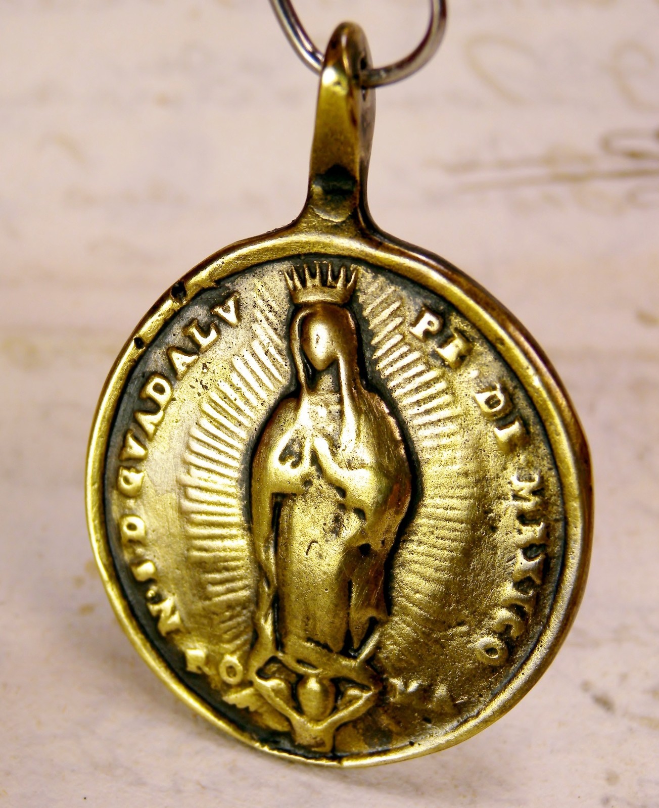 ANTIQUE 18TH CENTURY CATHOLIC ST. HELEN GUADALUPE SHRINE PILGRIMAGE BRONZE MEDAL