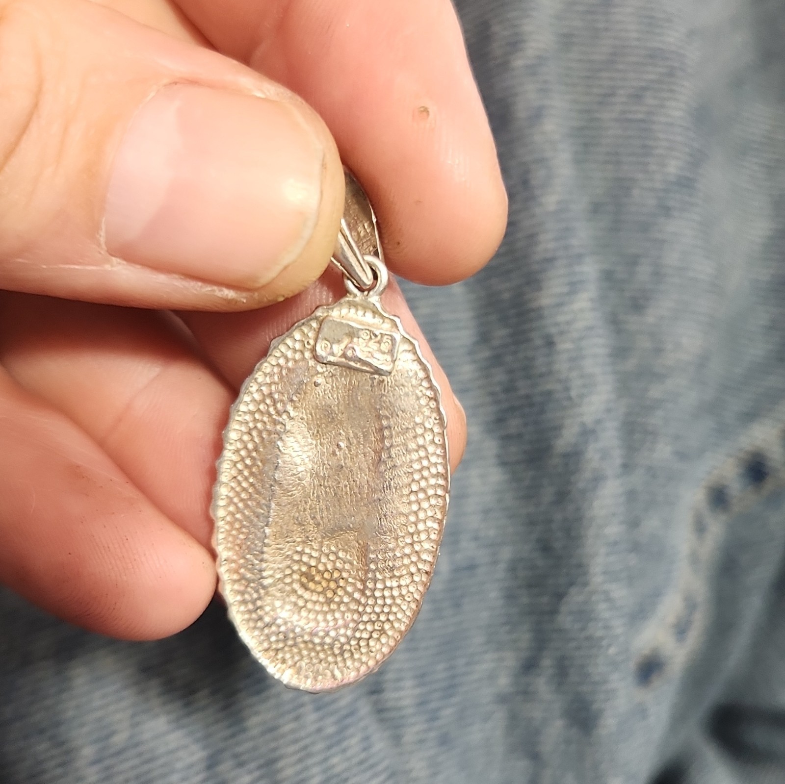 Our Lady of Guadalupe Christian Oval Medal Pendant with Bail Virgin Mary