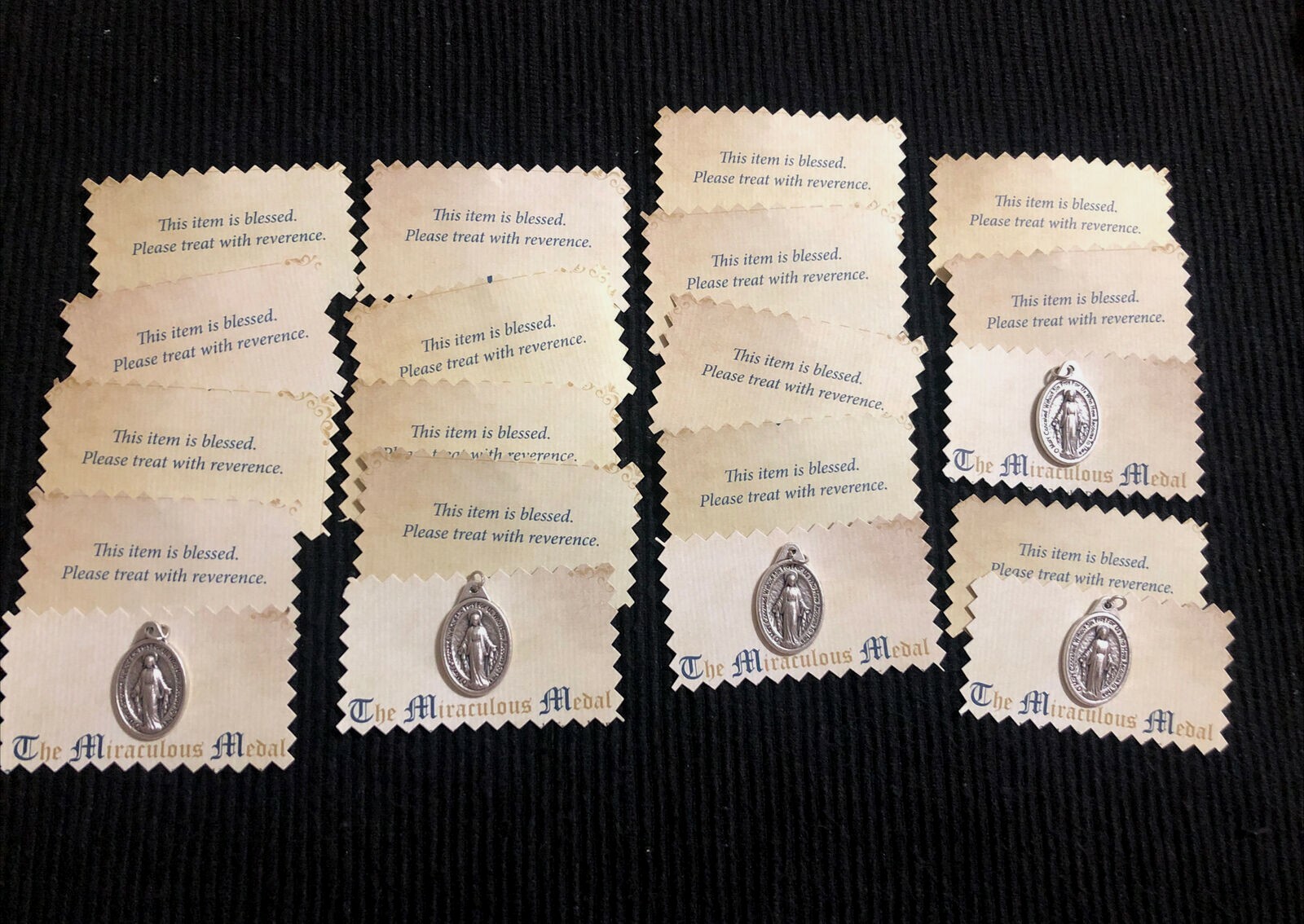 ⭐️LOT OF 20 BLESSED VIRGIN MARY OUR LADY OF THE MIRACULOUS MEDAL SIGNED ITALY⭐️