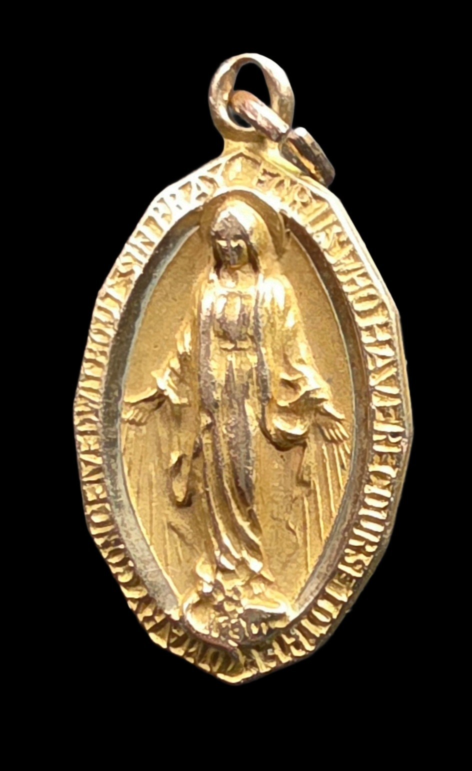 10 kt GOLD MEDAL VIRGIN MARY CATHOLIC CHARM PENDANT-FREE SHIPPING