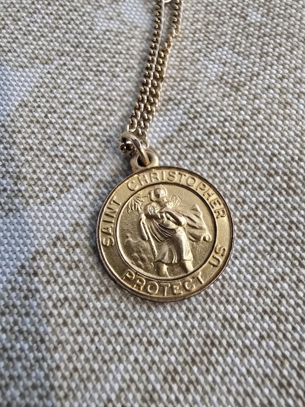 1/20 12K Gold Filled St Christopher Medal Pendant Religious Charm Necklace