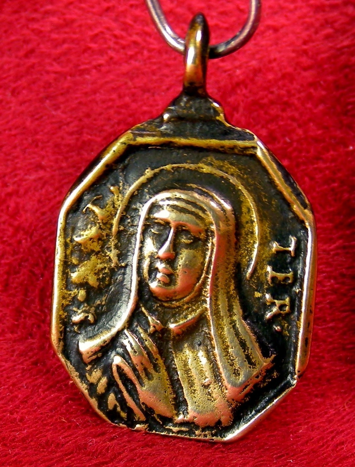 RARE ANTIQUE JOHN OF THE CROSS 1675 BEATIFICATION & TERESA OF AVILA ROSARY MEDAL