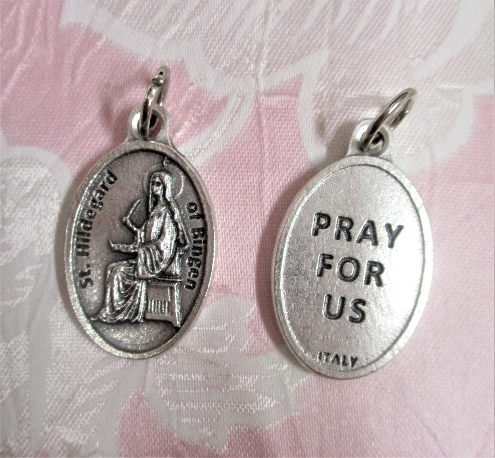 Saint St. Hildegard of Bingen – Pray for Us – Italian Silver Tone 1 inch Medal