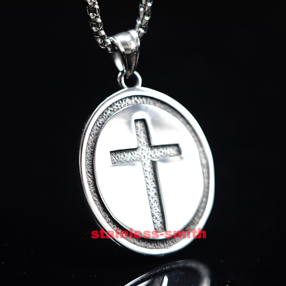 SMITH Mens Catholic Saint St Francis of Assisi Medal Medallion Pendant Necklace