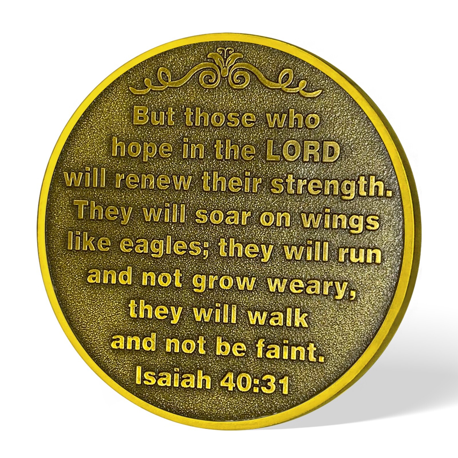 5pcs Inspirational Isaiah 40:31 Verse Religious Eagle Christian Challenge Coin