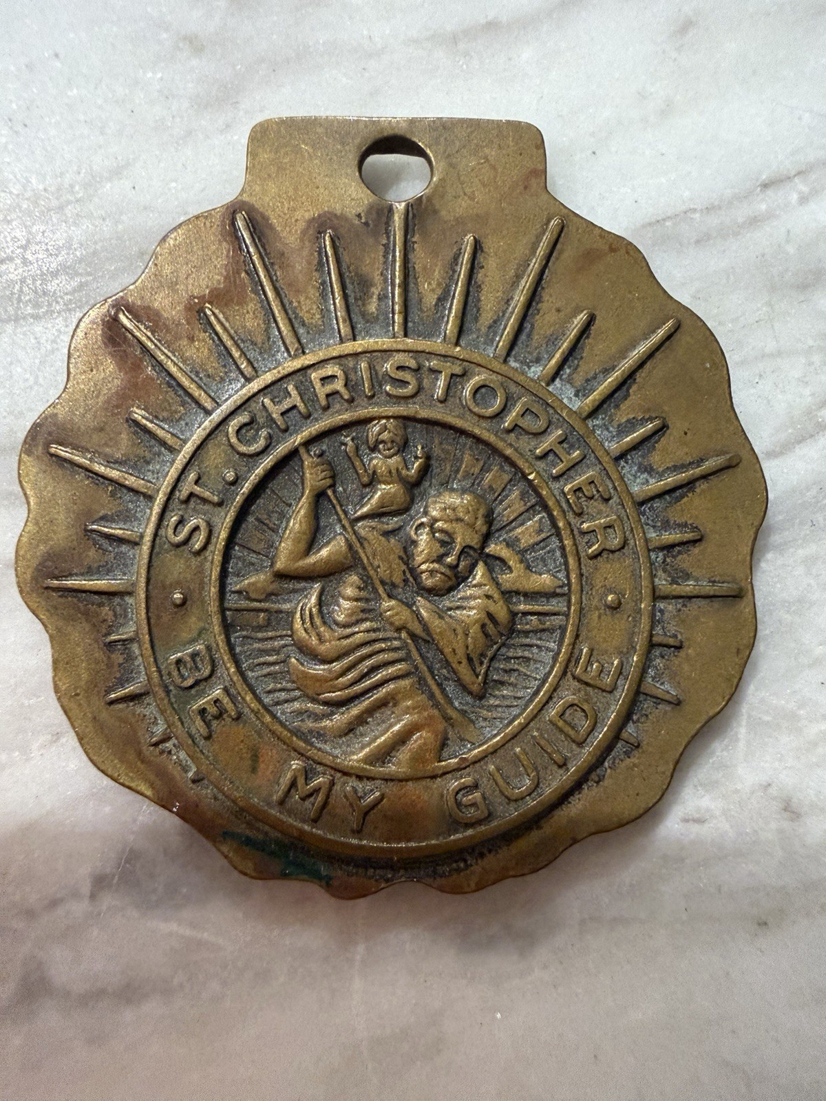 Vintage St Christopher Medal Pendant San Juan Capistrano Mission Medal