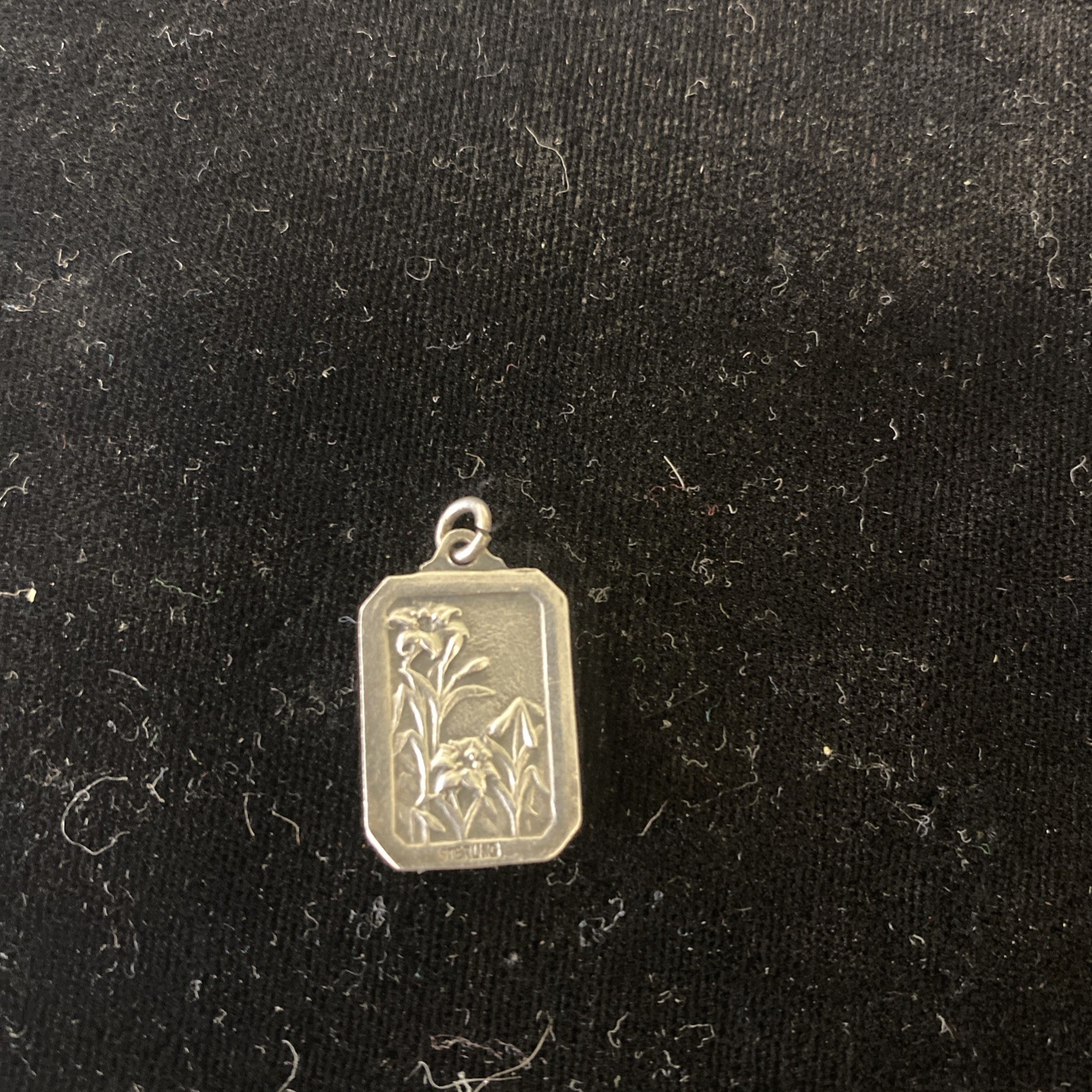 Mother Mary Holding Baby Jesus Pendant Pink With Lillys On Back Sterling