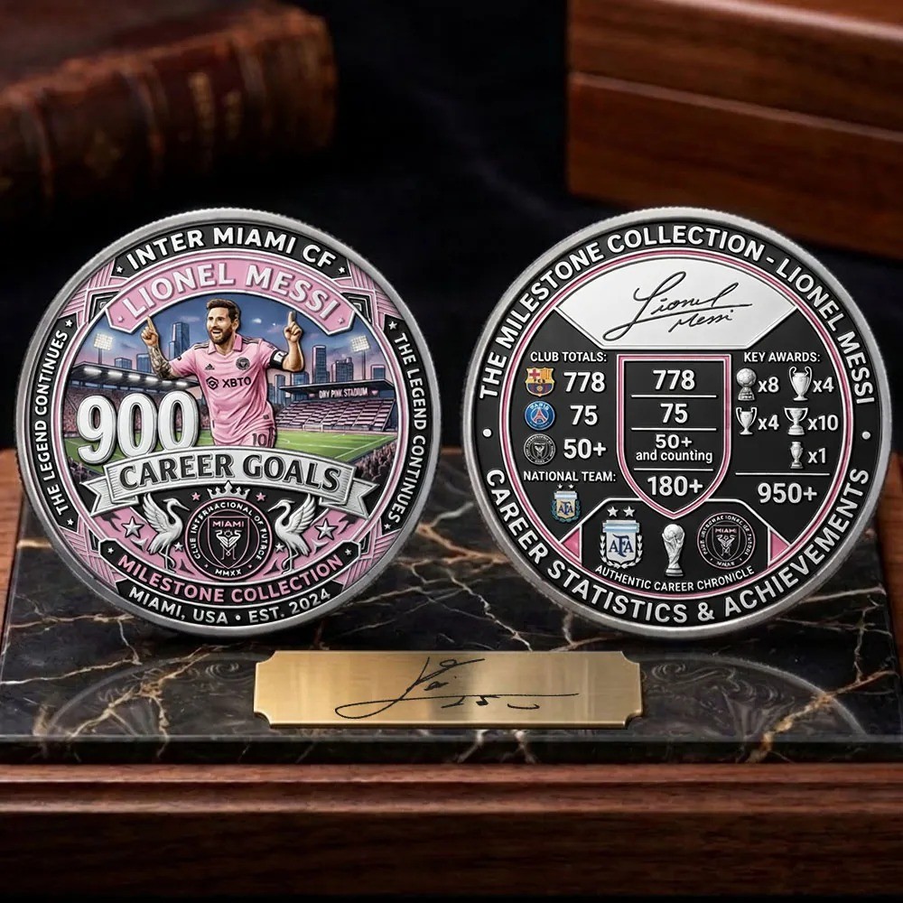 Lionel Messi 900 Career Goals Commemorative Coin Inter Miami CF Milestone Gold