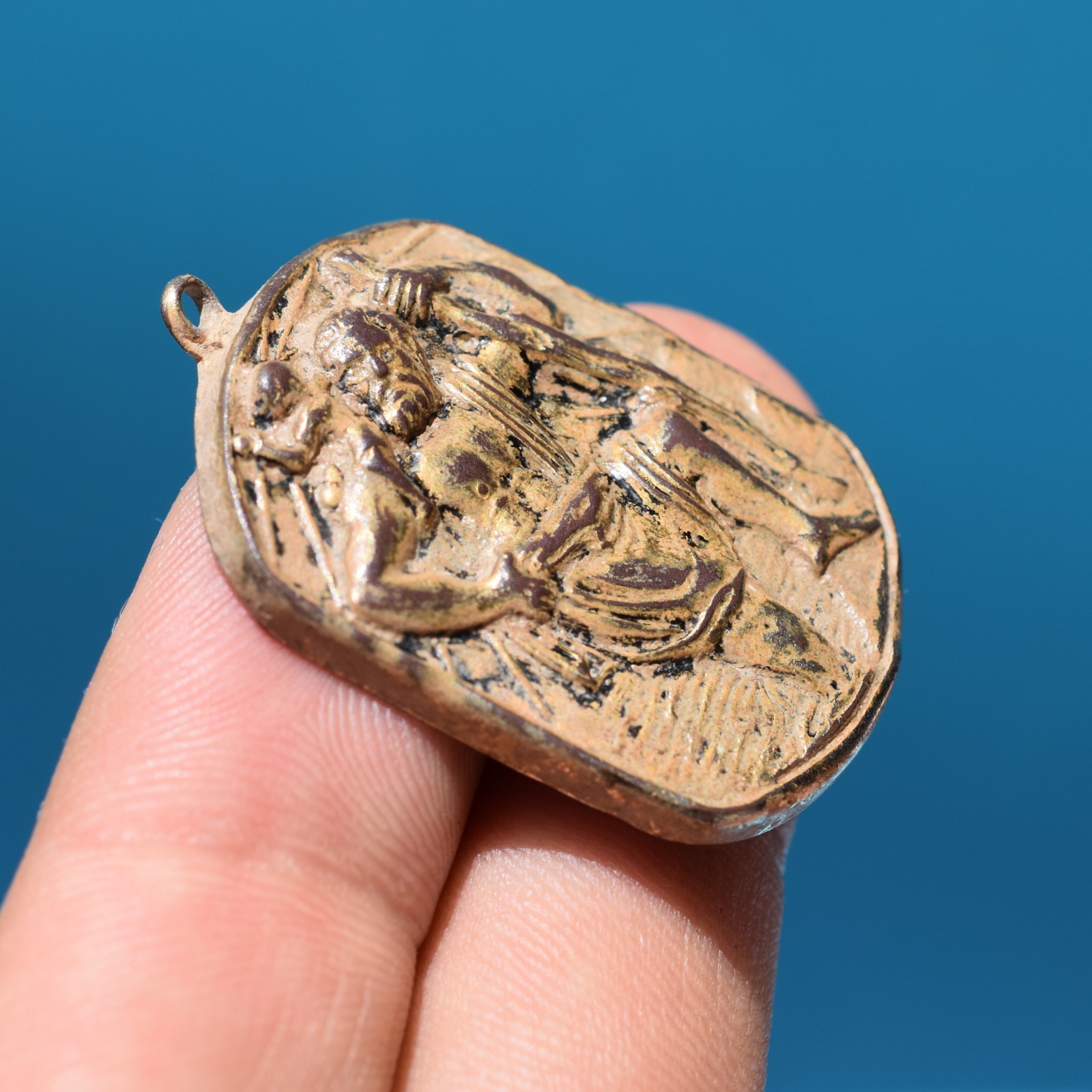 VINTAGE ST CHRISTOPHER RELIGIOUS MEDAL OLD SPANISH MEDALLION