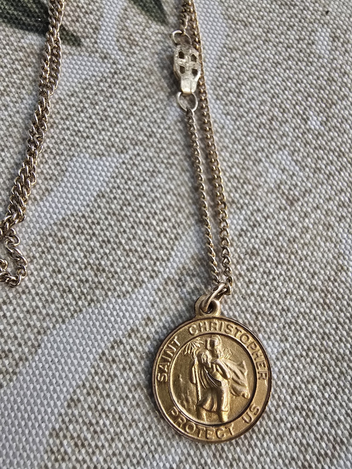 1/20 12K Gold Filled St Christopher Medal Pendant Religious Charm Necklace