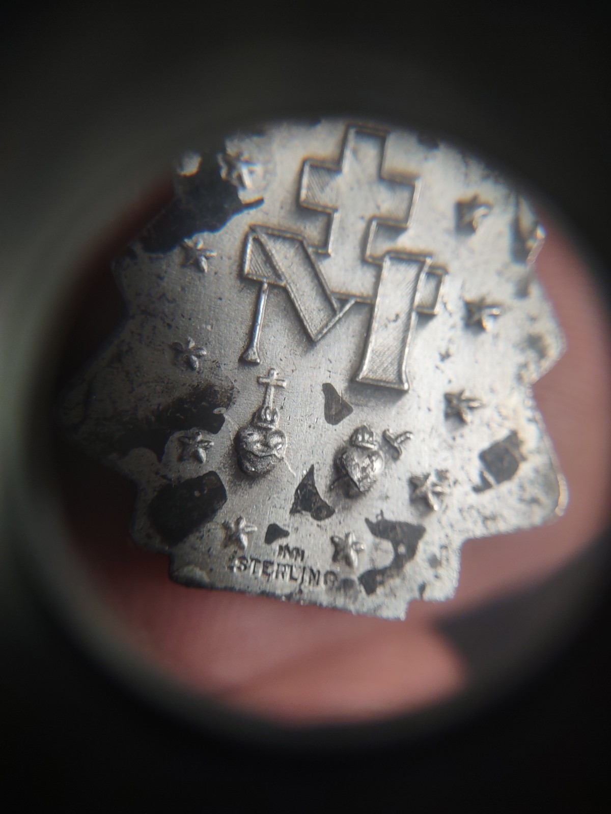 5.8 Grams HMH Vintage Saint Mary Medal Sterling Silver 925 Charm